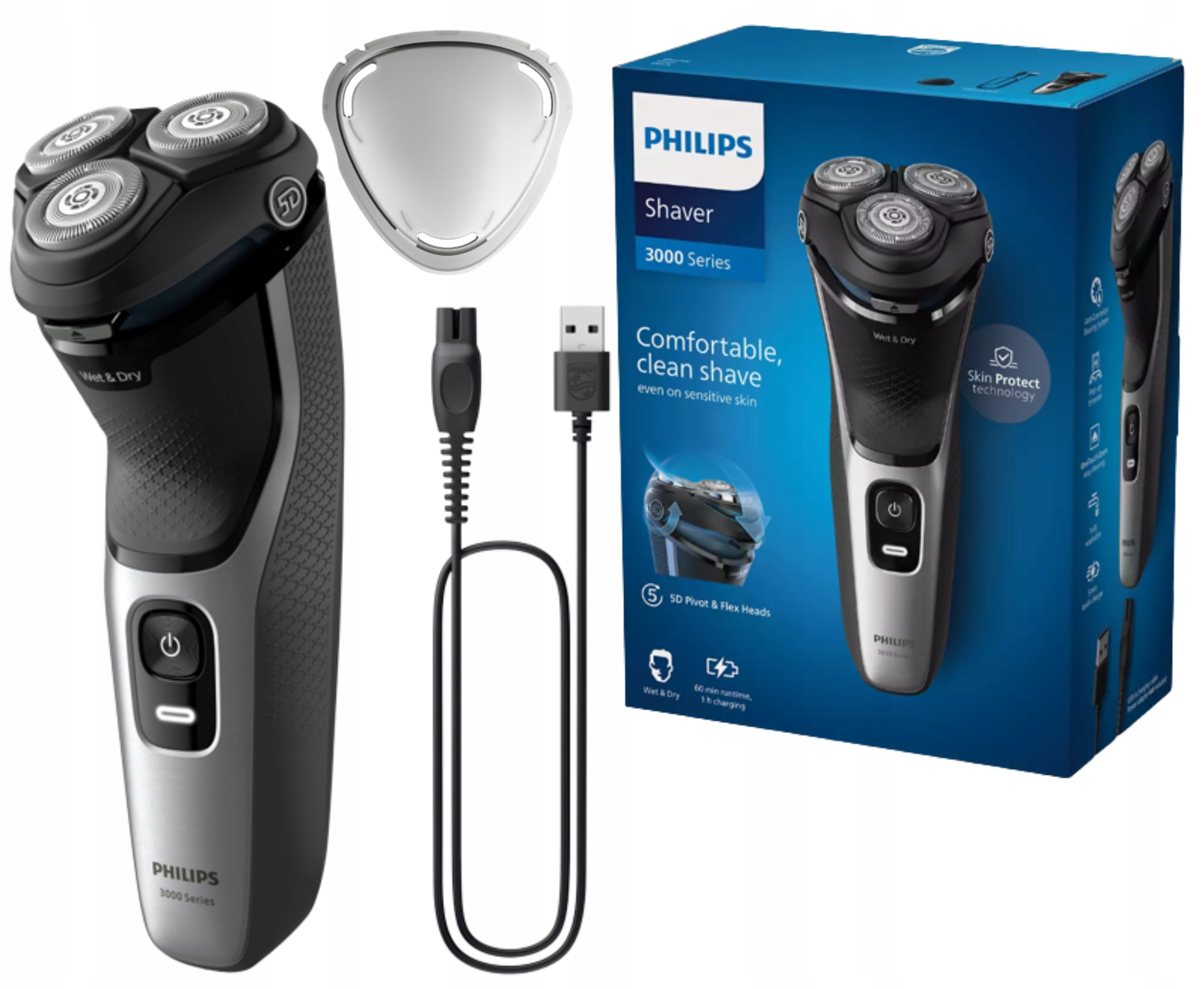 Golarka Philips Shaver S3143/00 Trymer Głowice 5D oryginalne