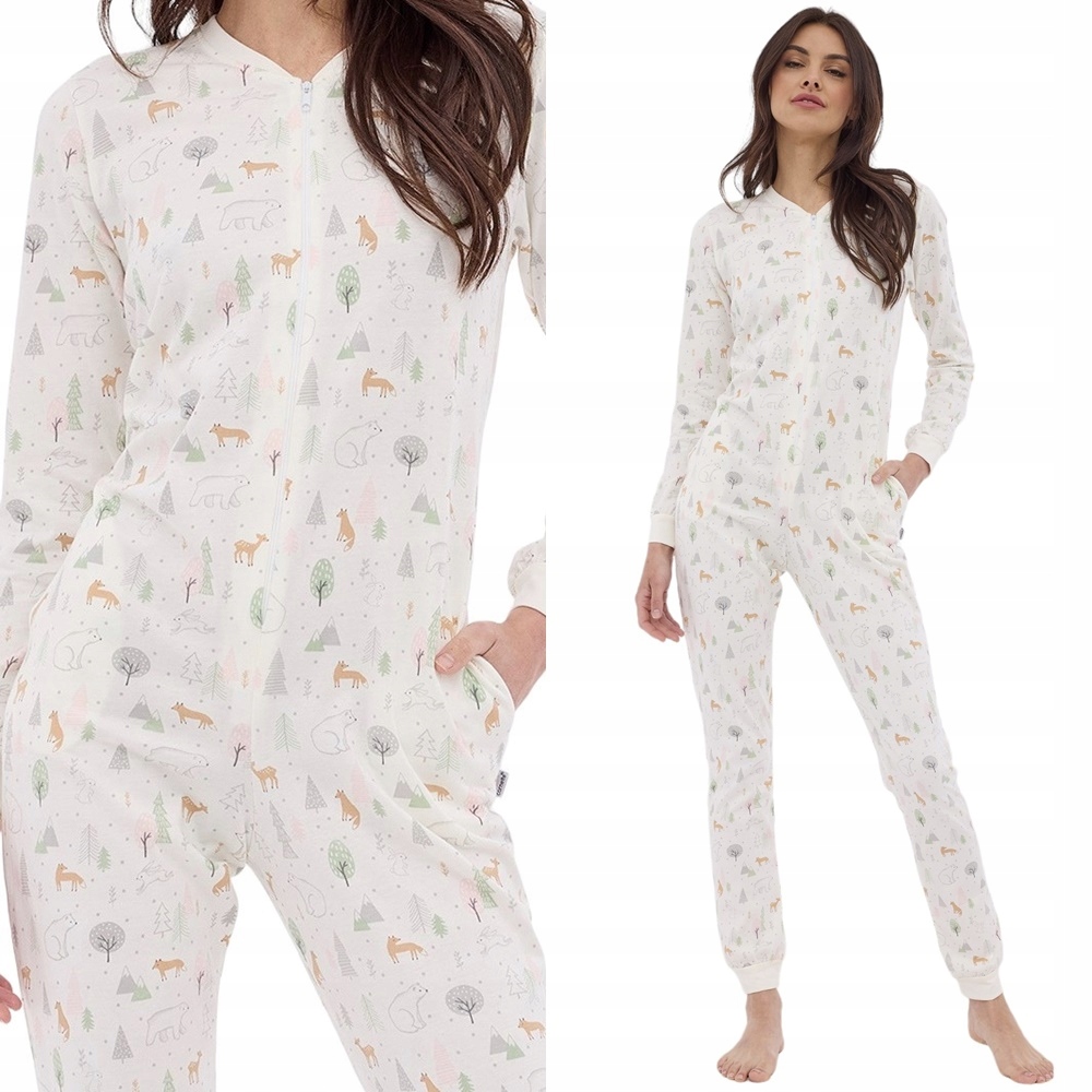 Dámské Pyžamo Cornette Forest 107 XL 42 Ecru