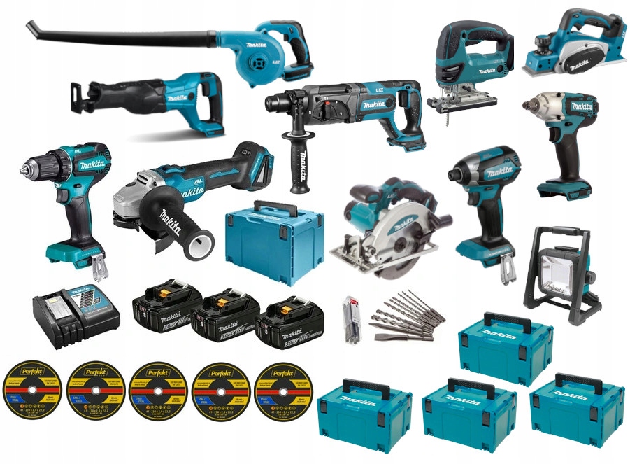 

Makita Zestaw Combo DDF485 DGA504 DJR186 Strug