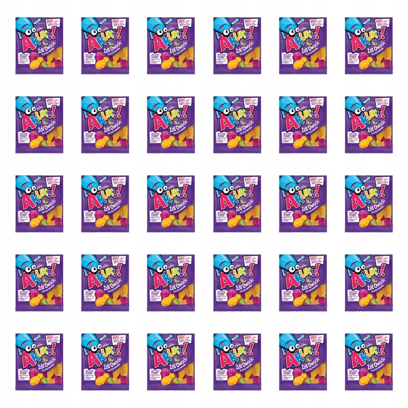 Akuku! Zdrowocki Żelki o obniżonej zawartości cukrów 90 g X30