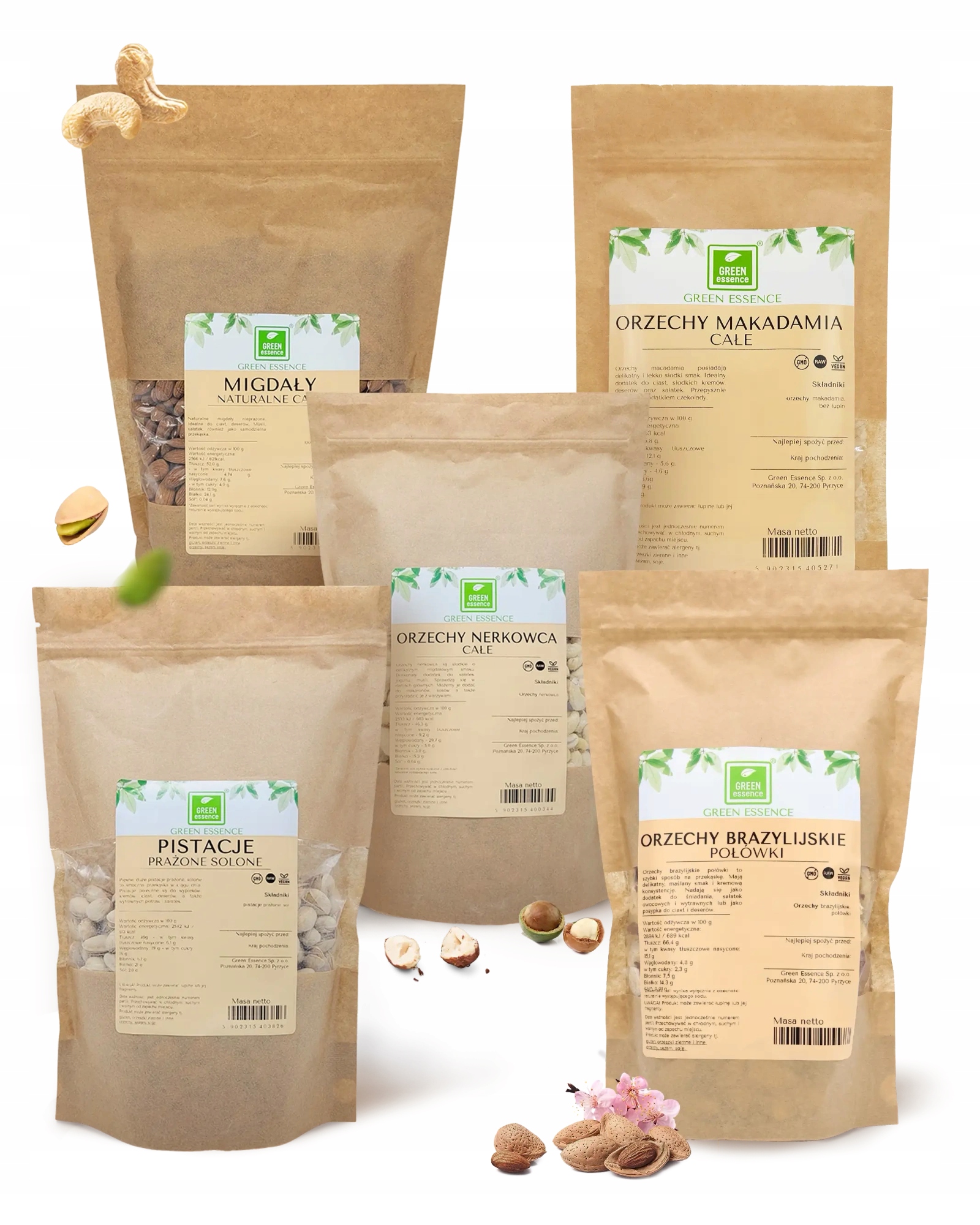 Levně Pistácie Mandle Kešu Ořechy makadamové para ořechy sada mix ořechů