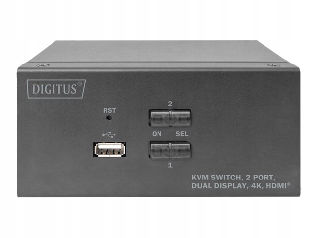 Digitus Kvm Switch 2x2 Hdmi 2-Port Waga produktu z opakowaniem jednostkowym 1.458 kg