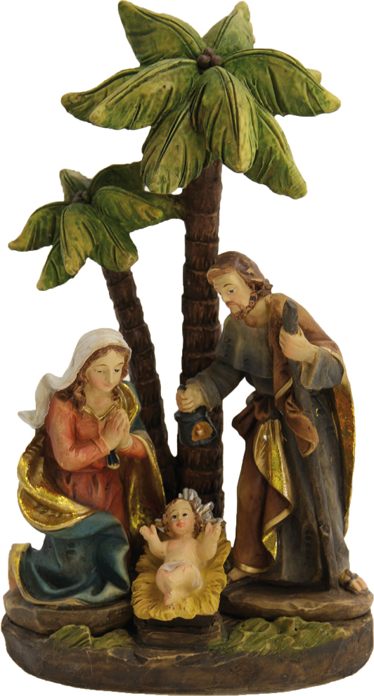 Figurka Svaté rodiny pod palmami – 17 cm vysoká