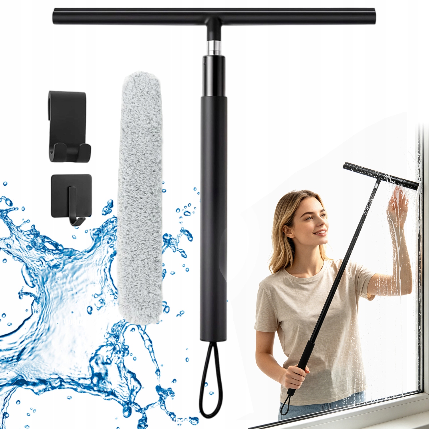 Squeegee Teleskopické 32-146 CM S Krytem Pro Sprchové Kouty