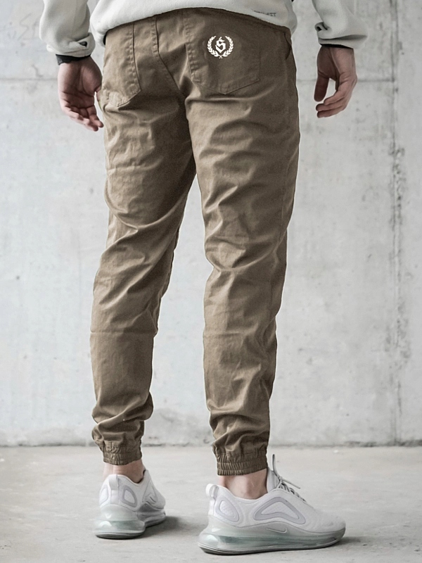Kalhoty Joggery Środowisko Miejskie „laur Icon“ Beige/white vel. M