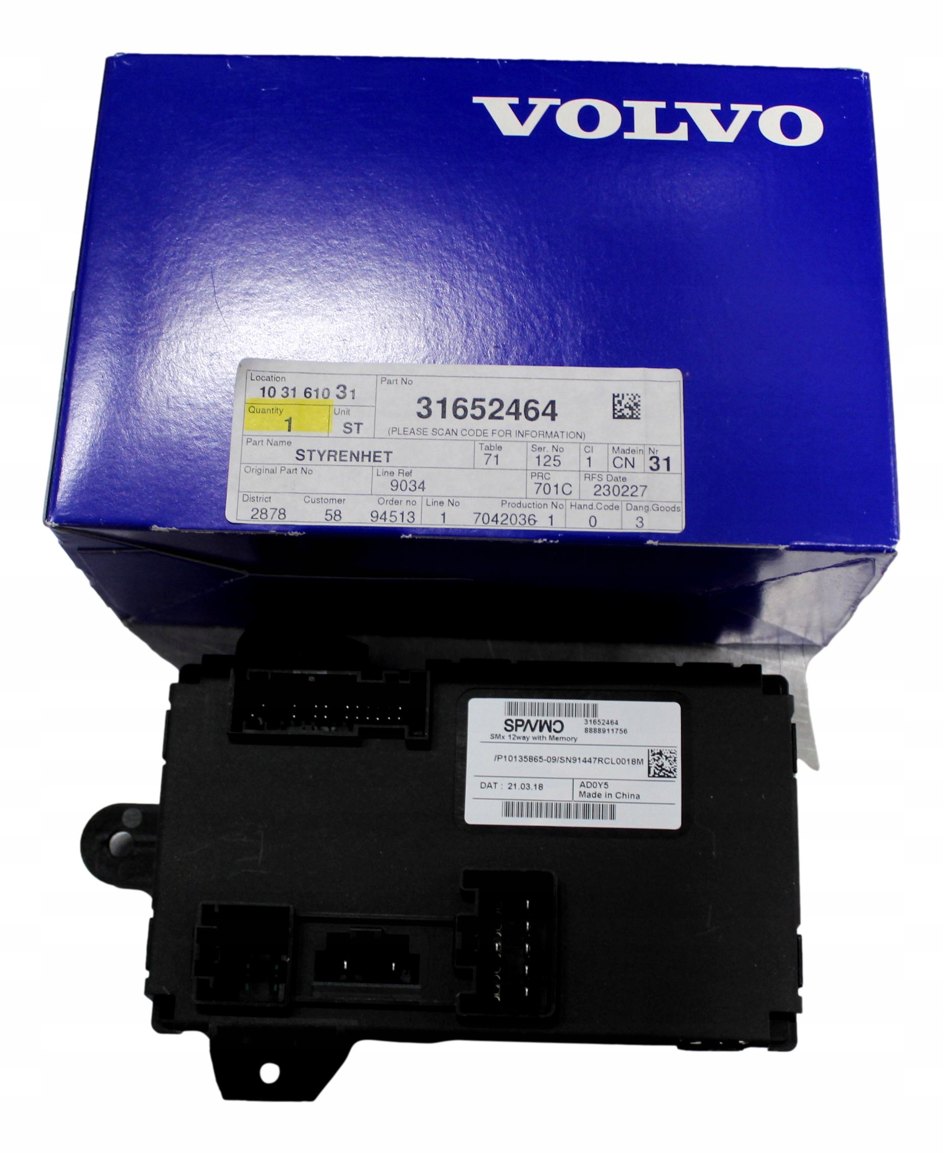 Volvo XC40 C40 modul ovladače sedadla řidiče Oe