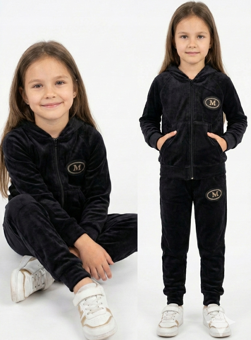Dres Dziewczęcy 116 Sportowy Welur bluza spodnie Komplet welurowy zestaw
