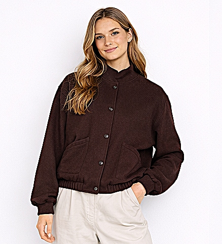 Dámská bunda Bomber Miho's Italská Hnědá Oversize Stojáček Módní