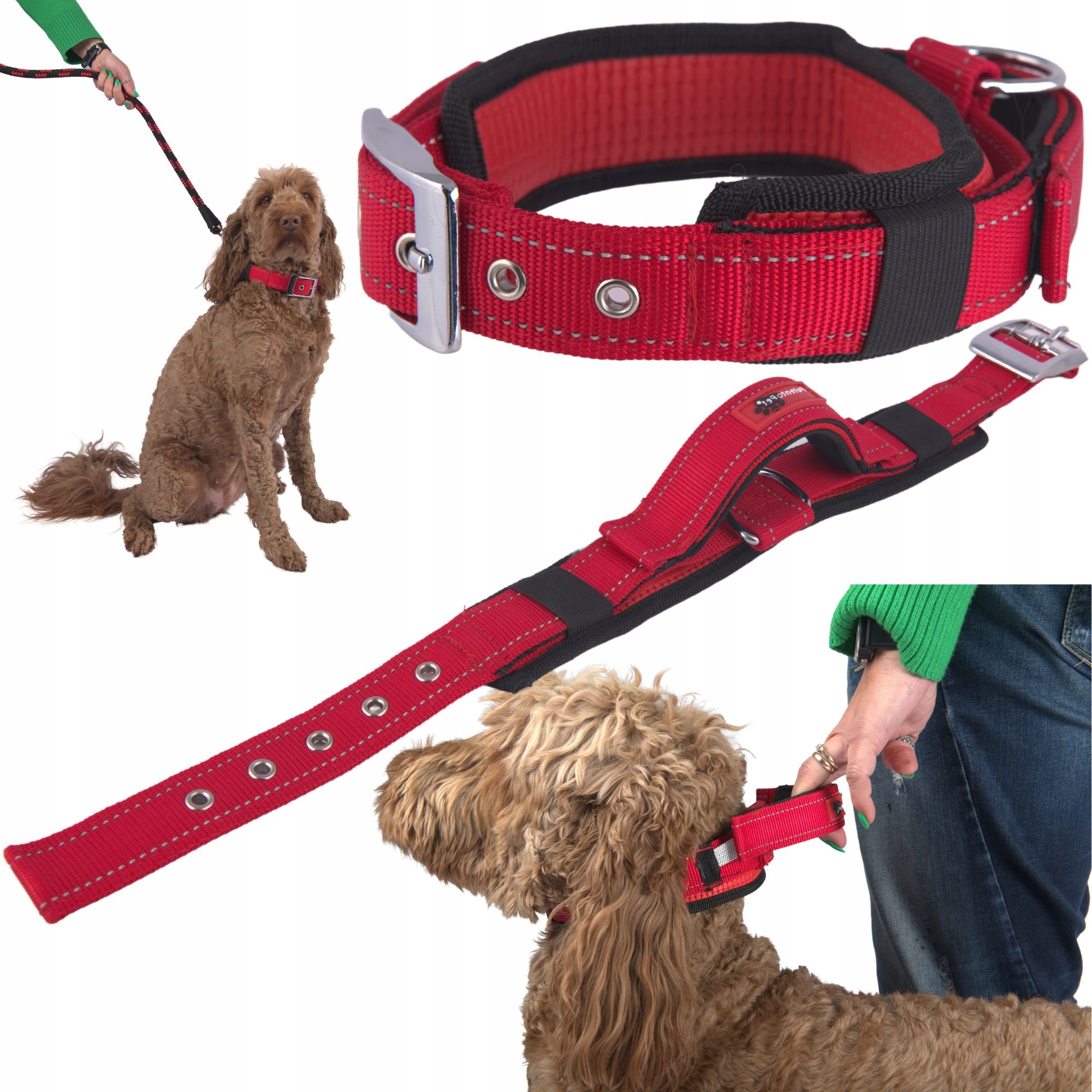 Levně Obojek Vodítko Krátká Pro Psa Tréninková Rukojetí Pevná Pohodlná Pro Trénink