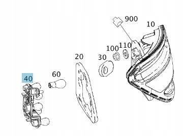 WKŁAD LAMPY TYLNEJ UCHWYT PRAWY MERCEDES C-KL204