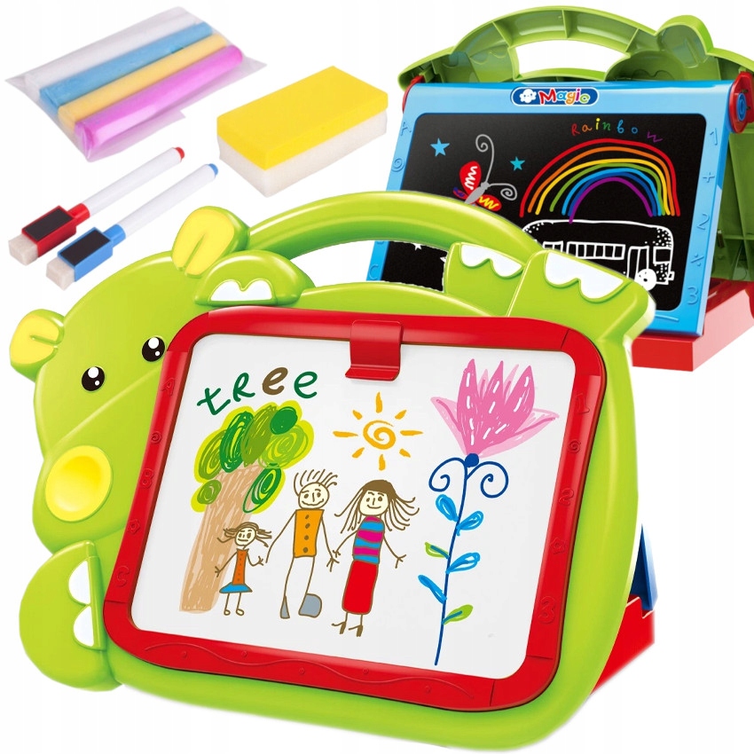 TABLICA suchościeralna KREDOWA dla dziecka DWUSTRONNA EDUKACYJNA rysowania Stan opakowania oryginalne
