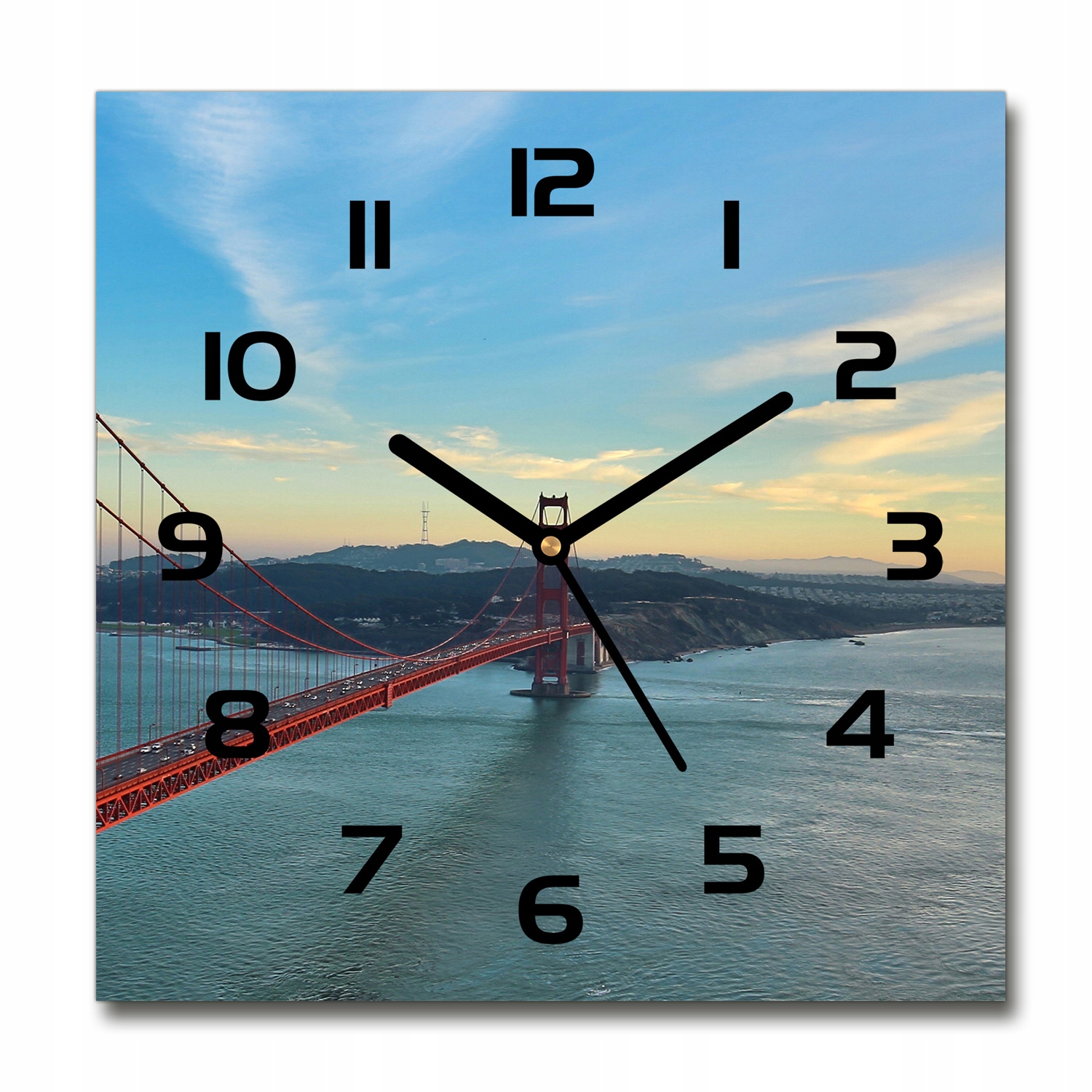 

Zegar szklany kwadratowy Most San Francisco 30x30