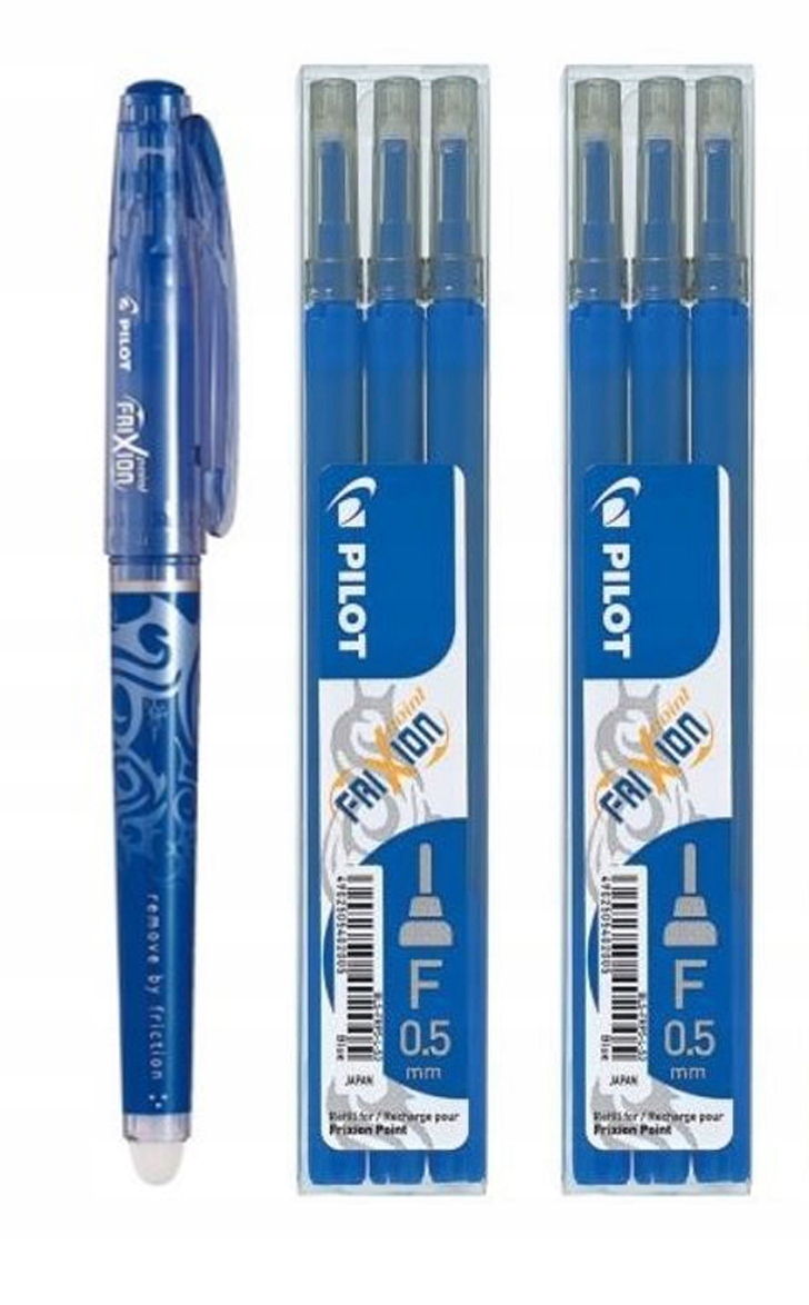 

Pióro Pilot Frixion niebieskie 0,5 wkłady 6 szt