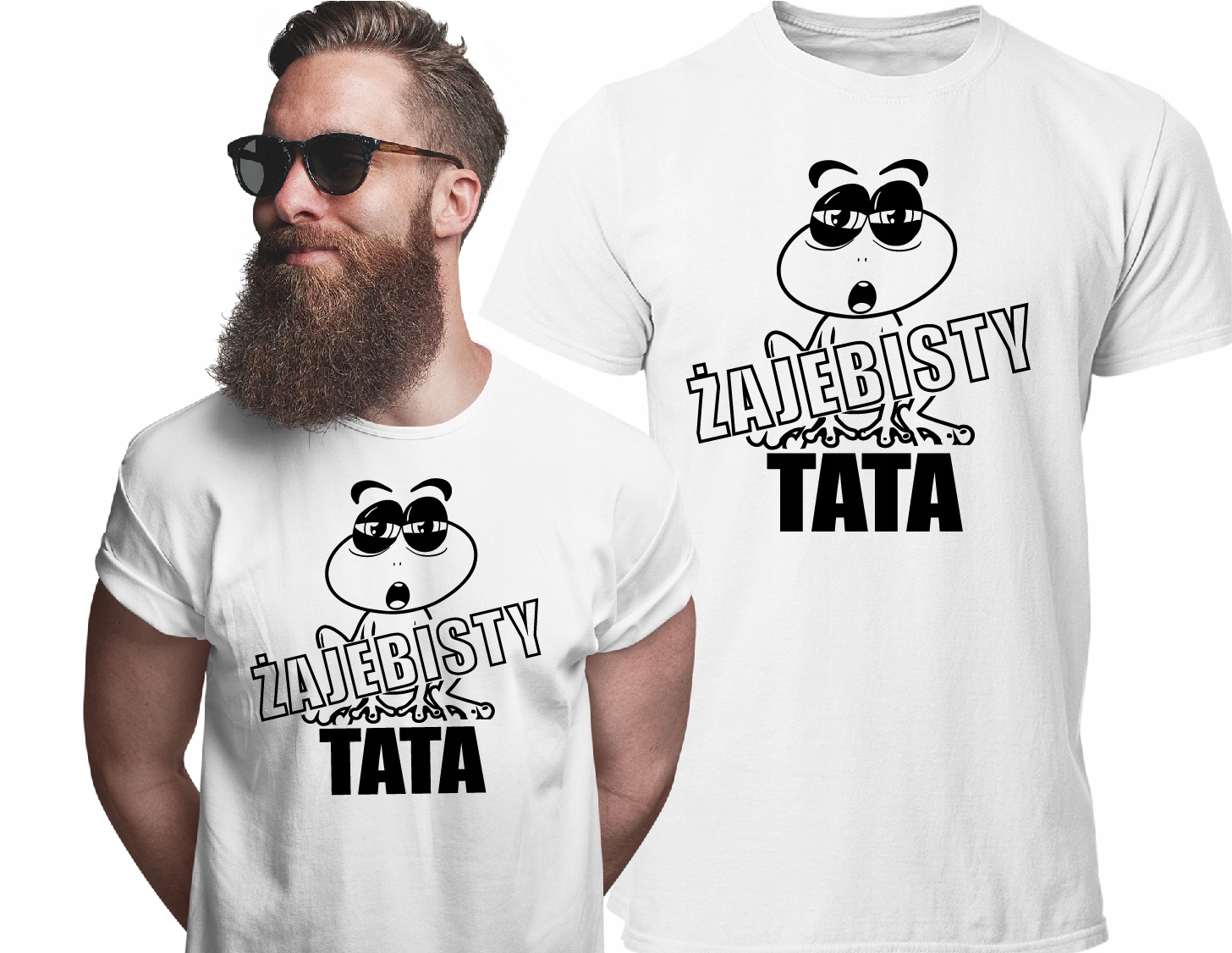 

Koszulka Żajebisty Tata Prezent Dzień Ojca biała