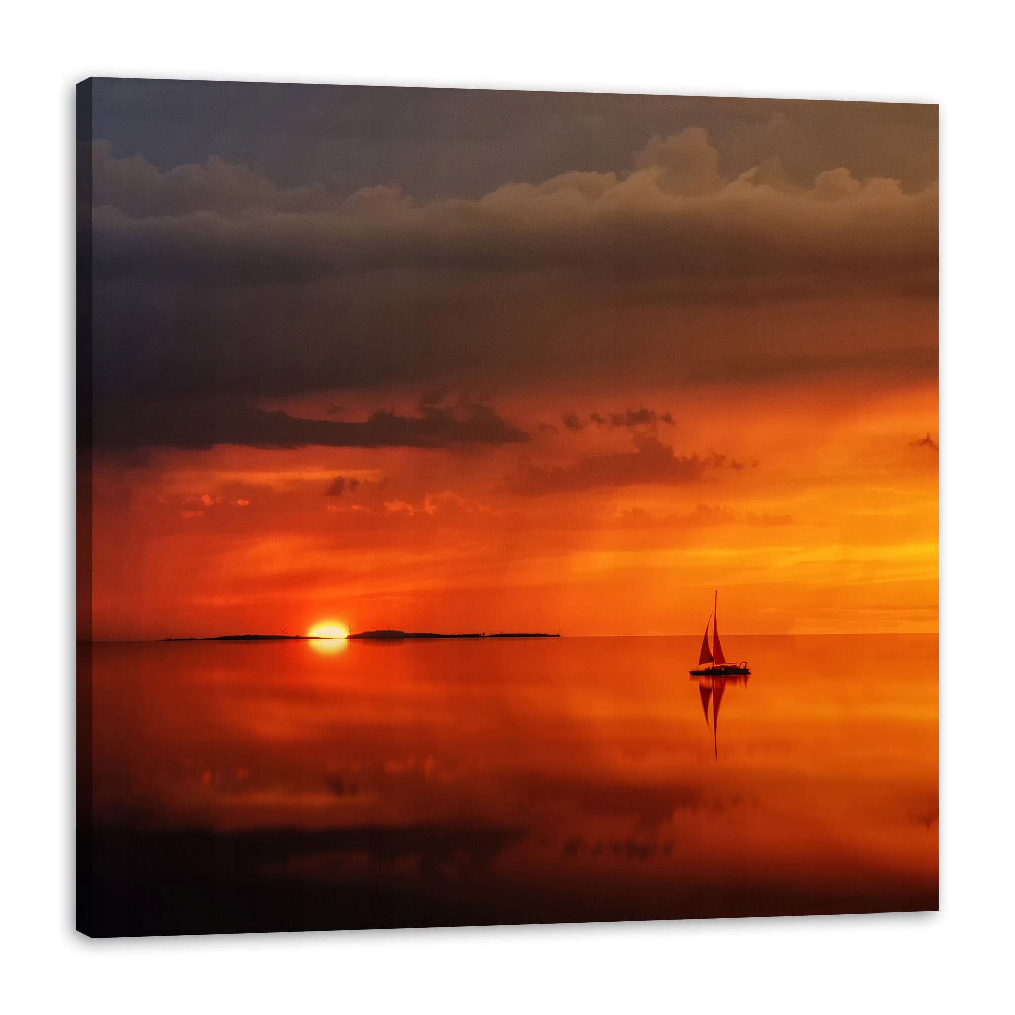 Obraz na plátně Příroda Západ loď 80x80 cm