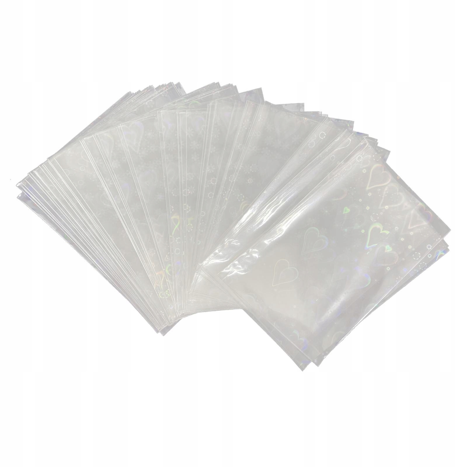 100Pcs Holographic Card Sleeves Protective Cover for Trading Heart 61x88mm