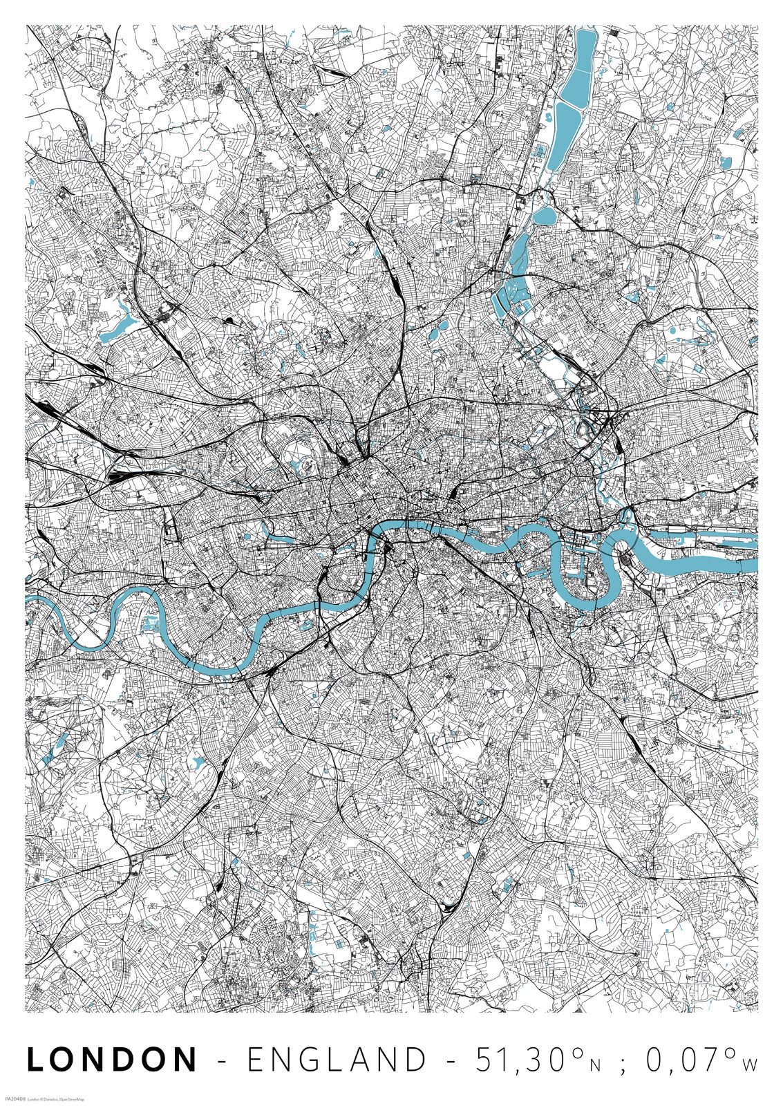 

Londyn Mapa Miasta plakat A2 42x59,4 cm