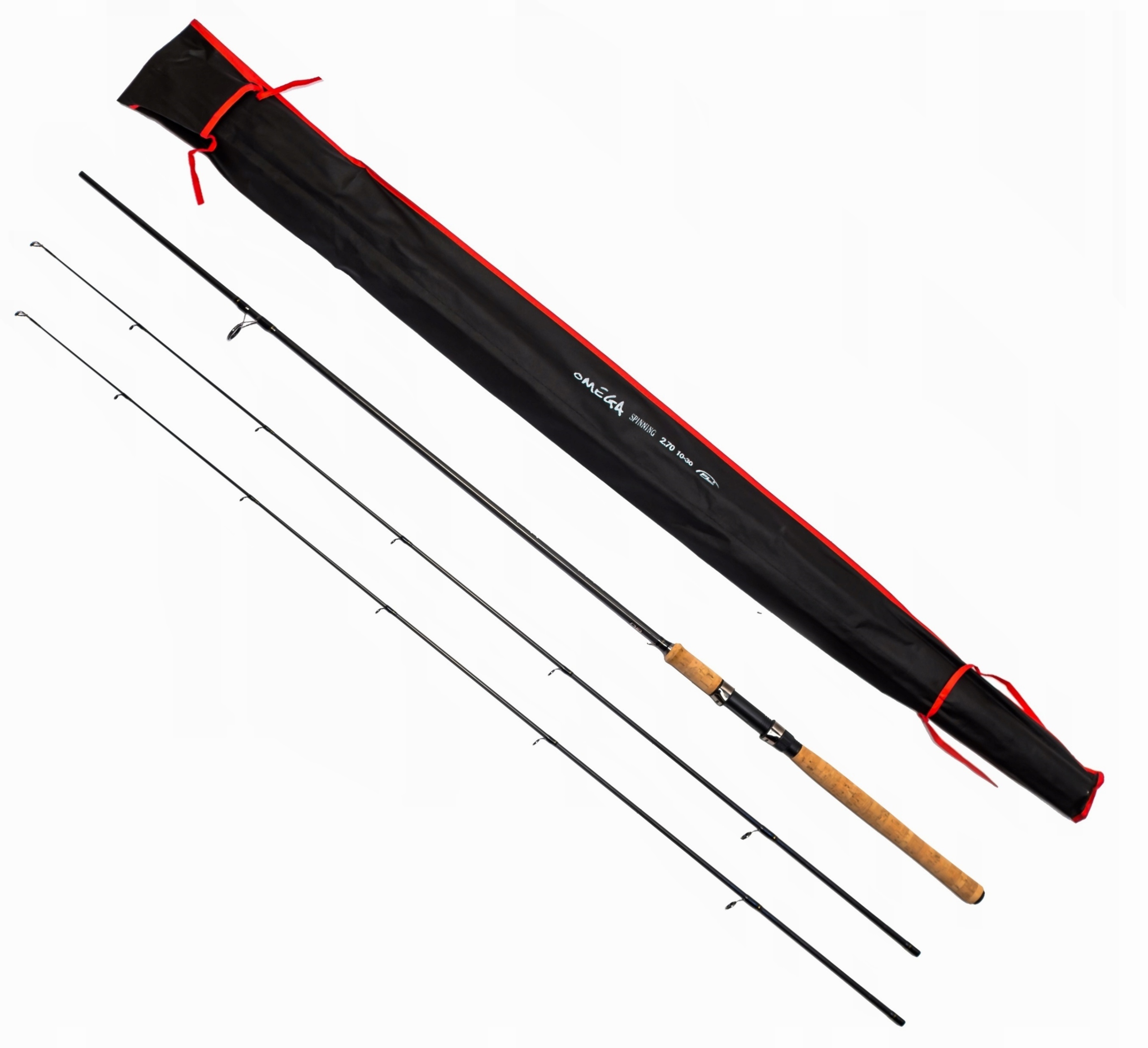 WĘDKA WĘGLOWA SPININGOWA OMEGA SPINNING 2 SZCZYTÓWKI 10-30g 15-40g dł. 2,7m