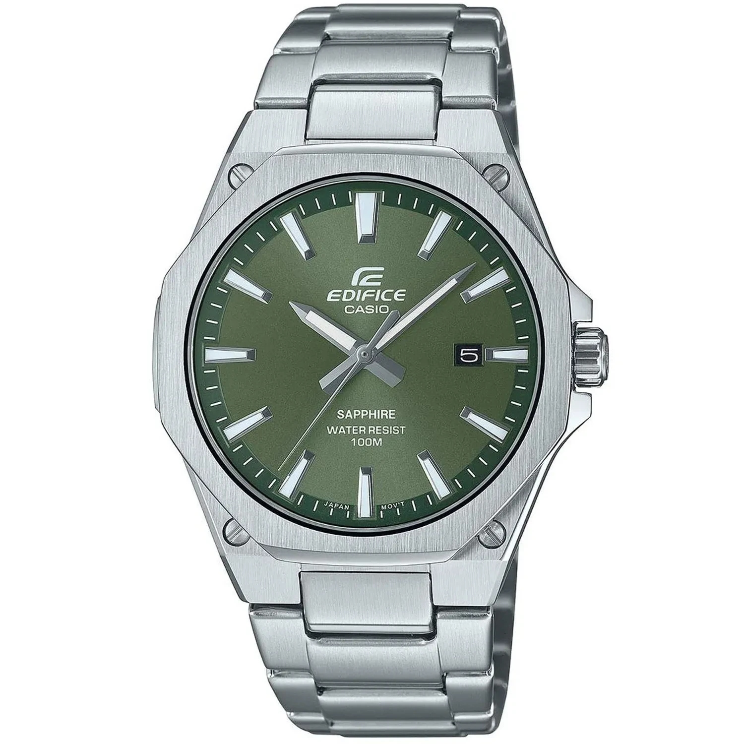 Stříbrné hodinky Casio Edifice Classic EFR-S108D-3AVUEF se zeleným ciferníkem