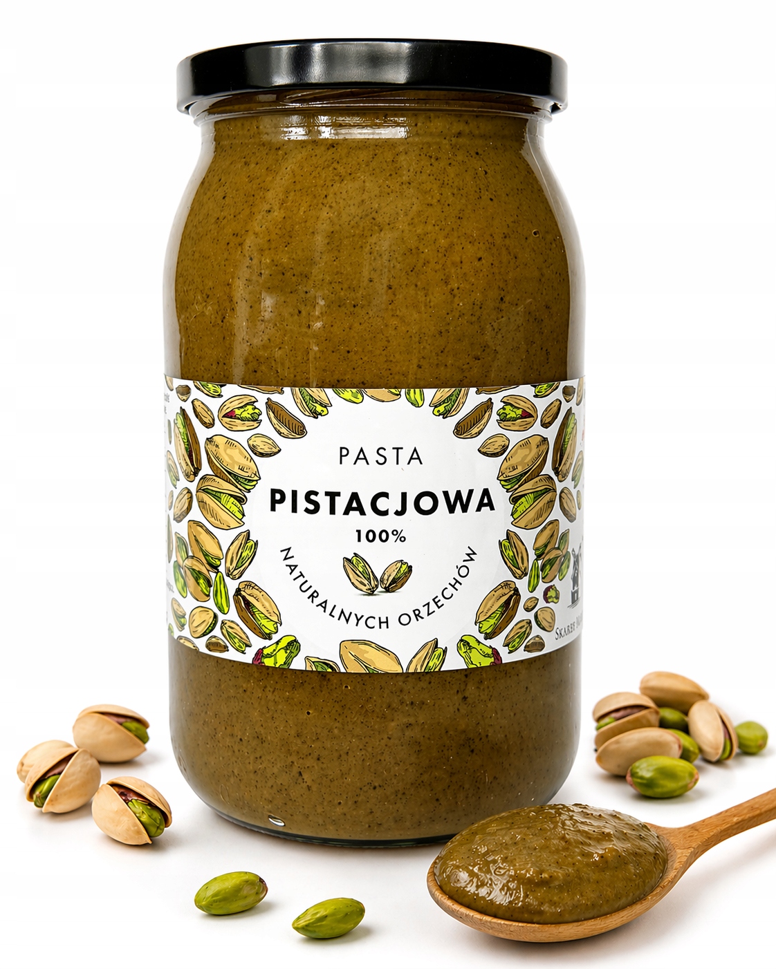 Pasta Pistacjowa 100% Skarby Młyna 900g Krem Naturalna Bez Cukru Duży Słoik