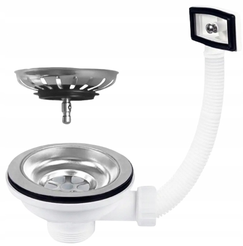 SYFON DO ZLEWU OSZCZĘDZAJĄCY MIEJSCE REGULOWANY DN 40/50 Z SITKIEM 115 MM Marka Hydro-Era