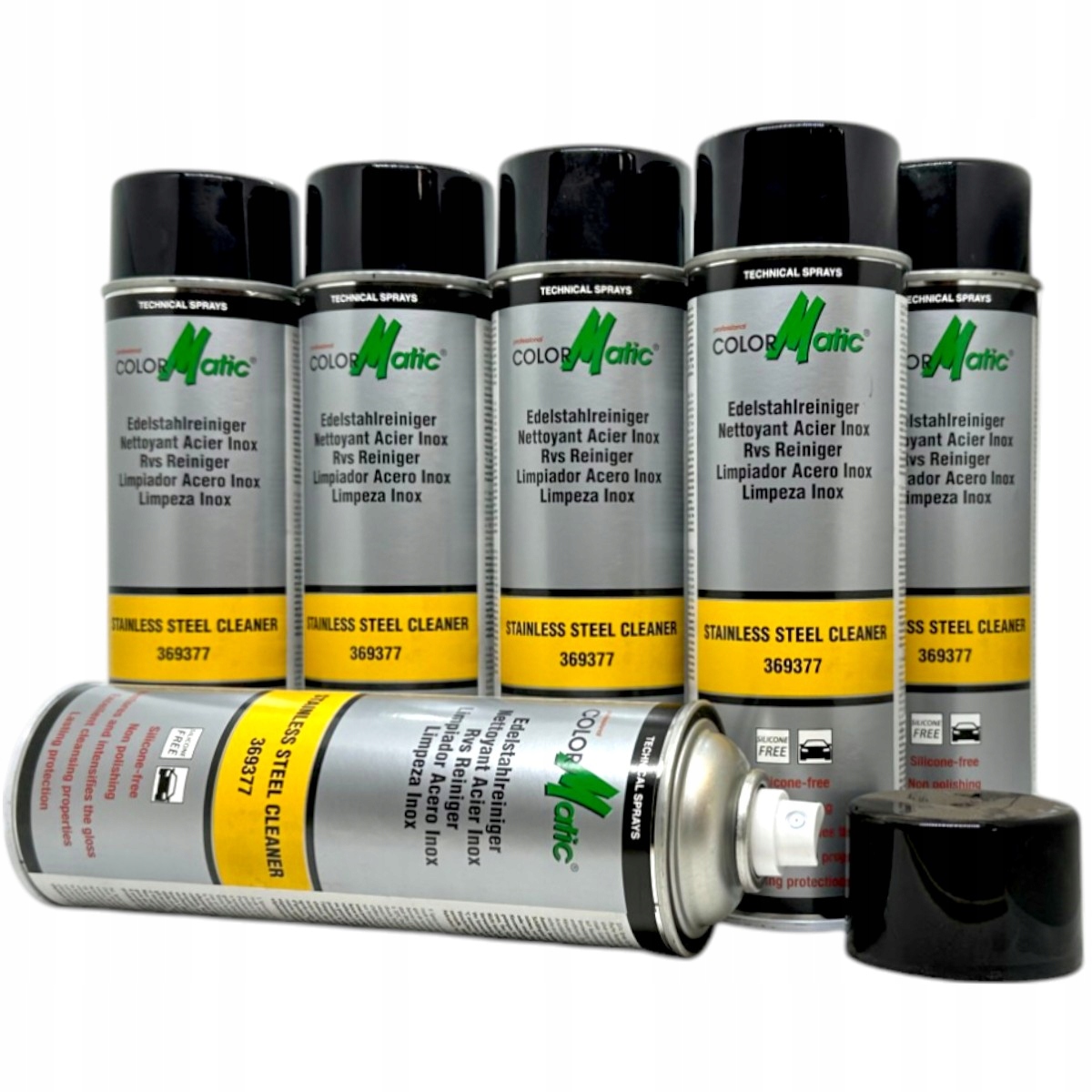 Levně 6x Čisticí přípravek na nerezovou ocel Inox bez silikonového spreje 500 ml