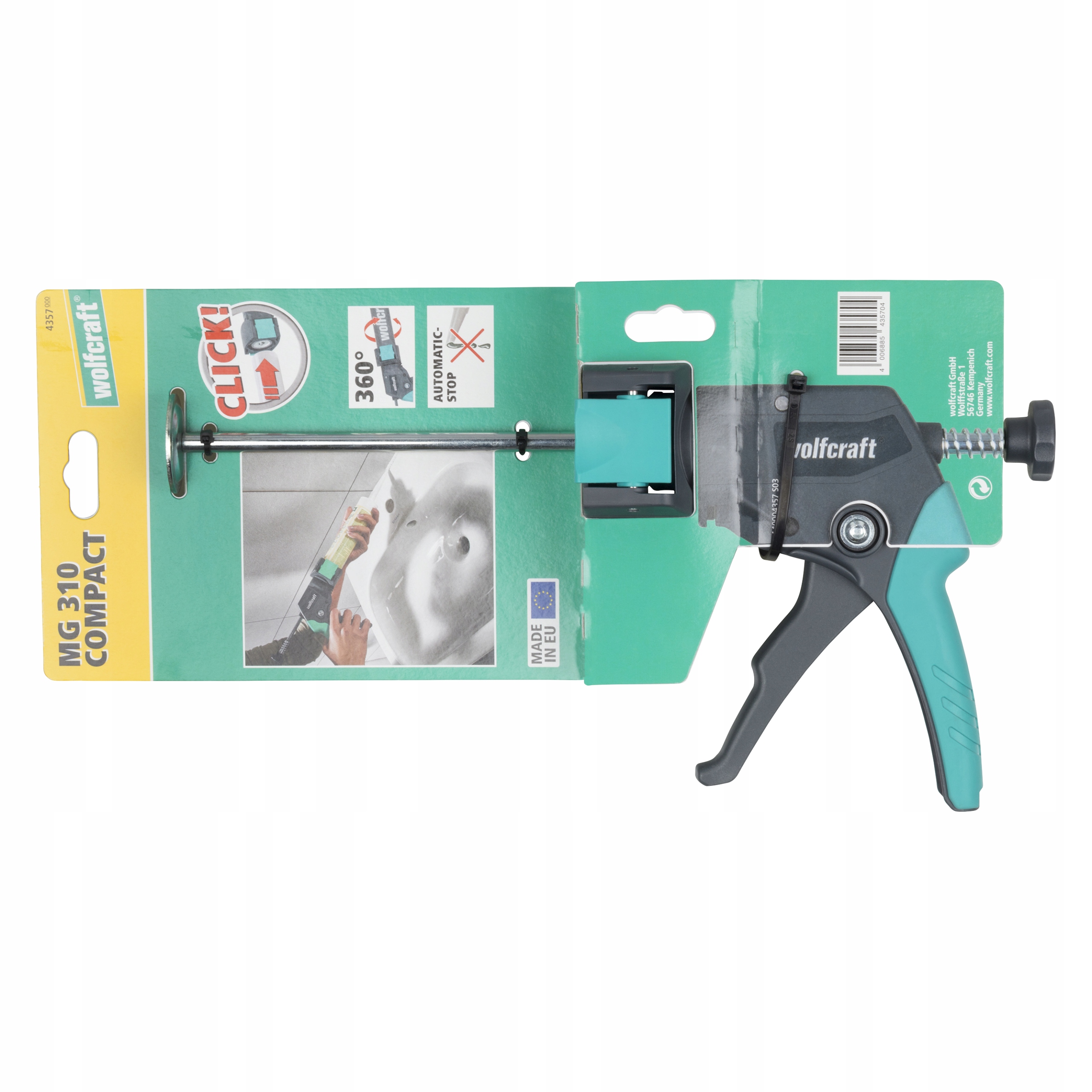 Pistole na silikonové těsnící hmoty Wolfcraft Mg 310 Compact