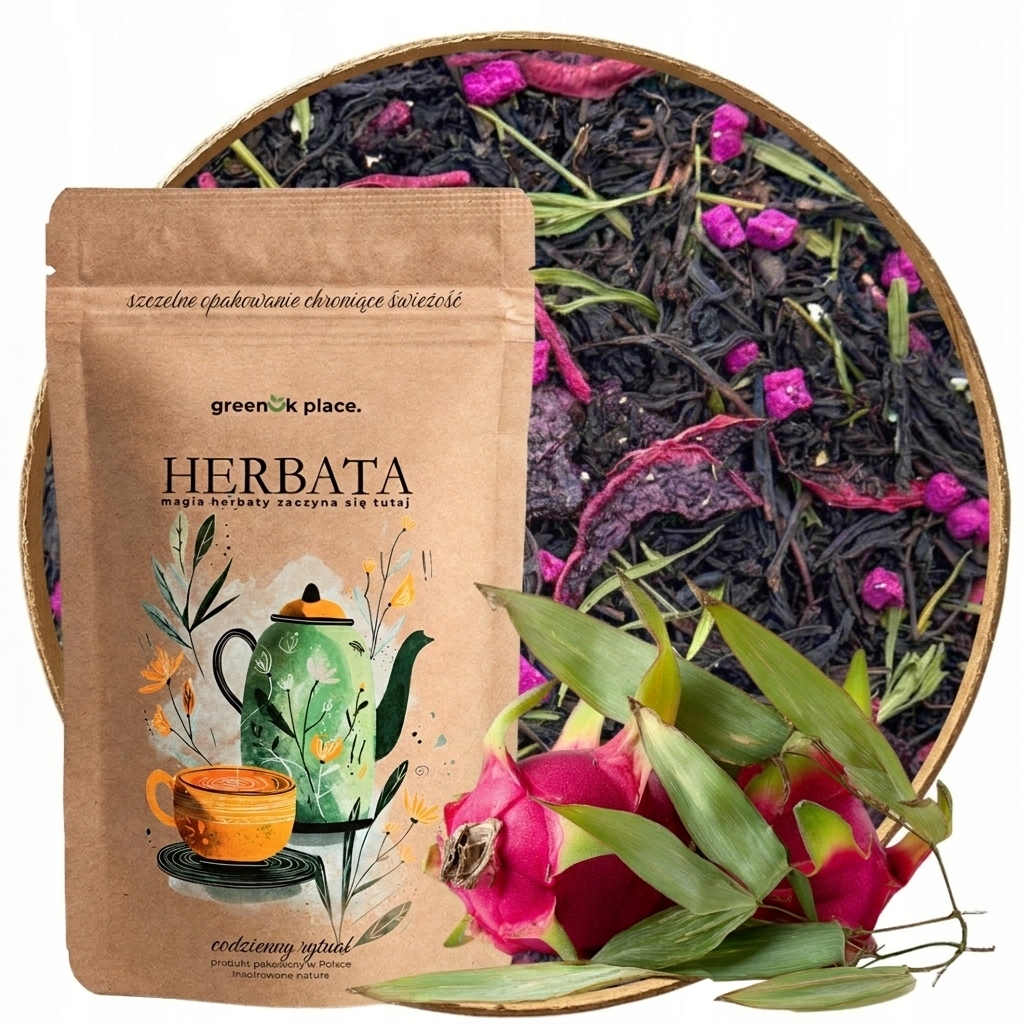 Černý Čaj Black Dragon 1000g sypané listy pitahaya dračí ovoce