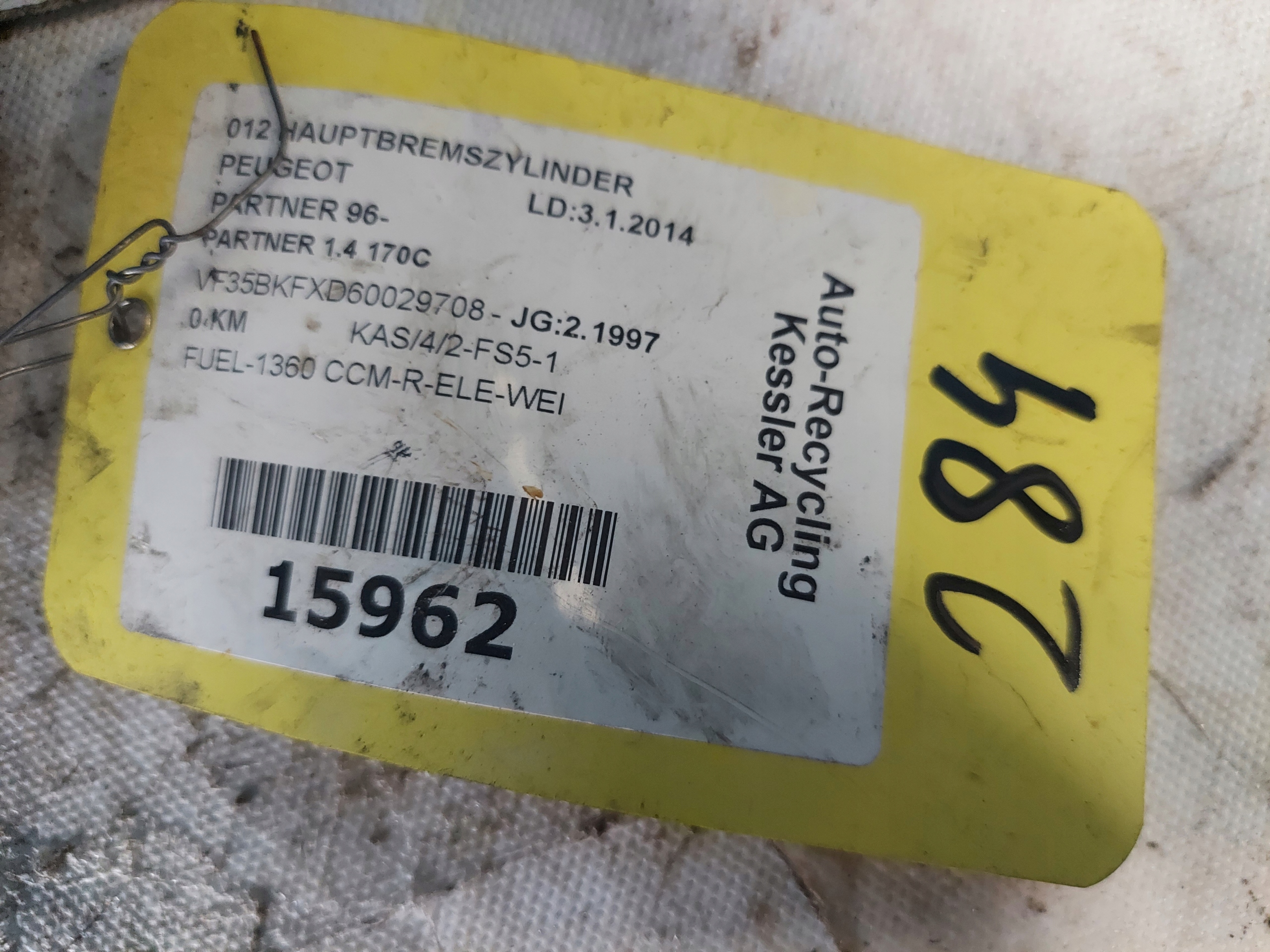brake booster PARTNER and 1.4 B BENDIX