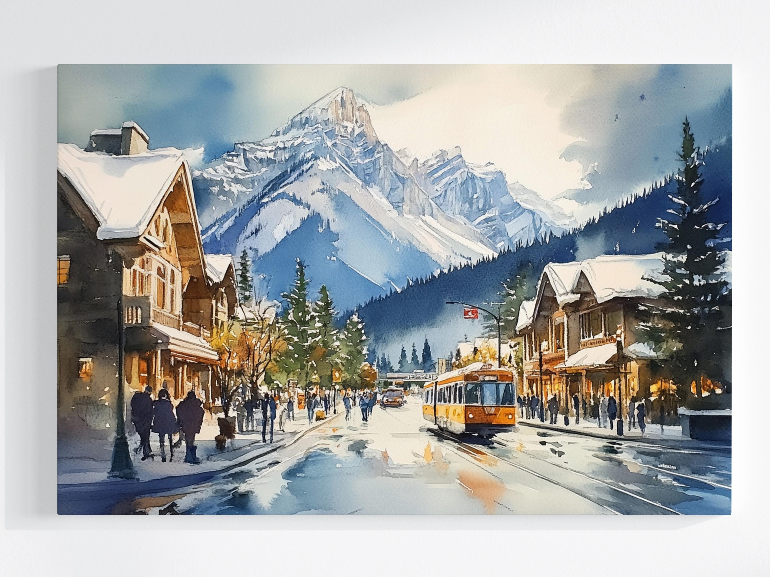Obraz Na Plátně Canvas Městečko Kurort Hory Zima Sníh Ulice Mráz 120x80