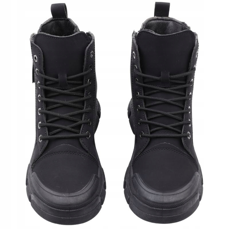 BOTKI DAMSKIE OCIEPLANE TRAPERY BUTY ZIMOWE ŚNIEGOWCE SUWAKI CZARNE Płeć kobieta