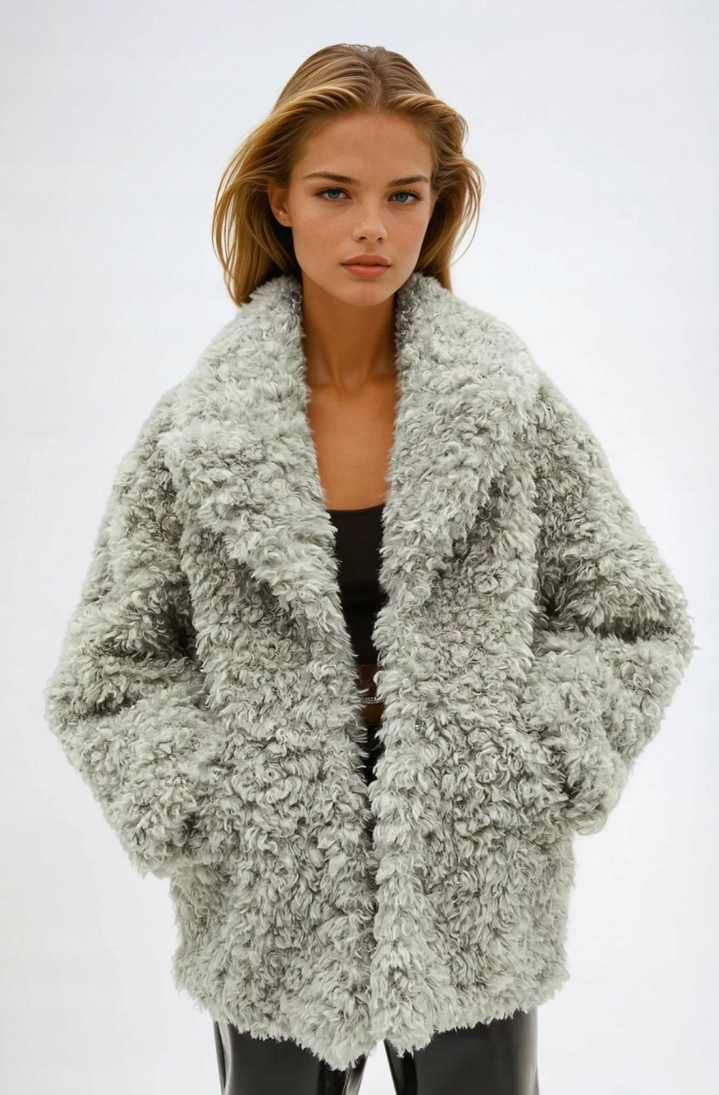 SZARE SZTUCZNE FUTRO