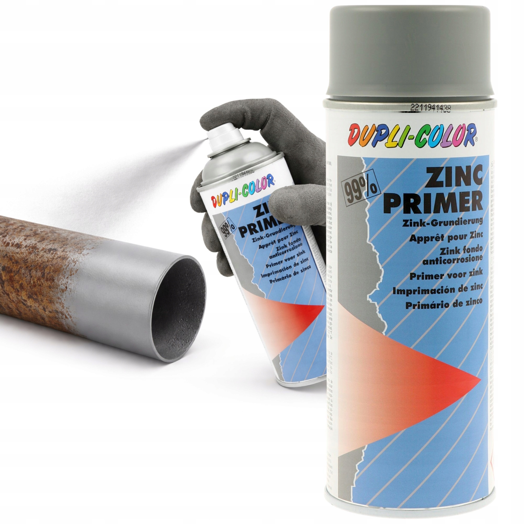 Dupli Color Podkład Cynkowy Żaroodporny 600°C Szary Spray 400ML 99% Cynku