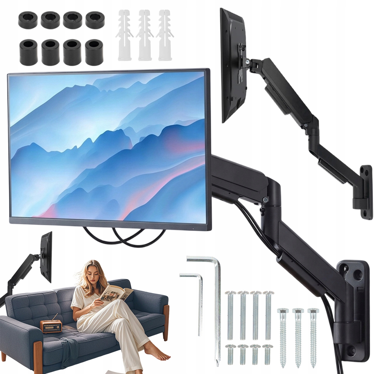 Nástěnný Držák Na Monitor A Rameno Pro Monitor Do Zdi 17-32" Vesa 75/100