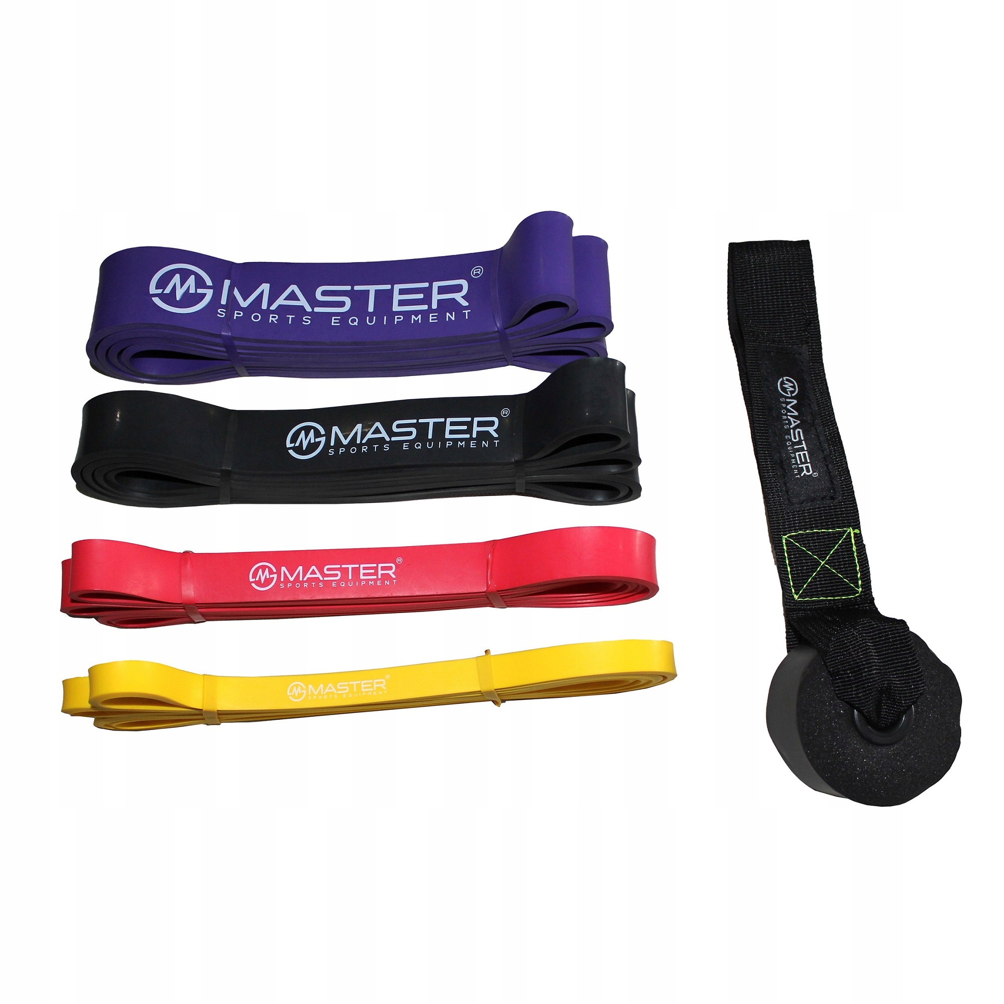 Sada 4 tréninkových gum Master Latex Power Bands 2-55 kg
