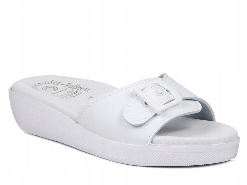 Klapki damskie medyczne sanitarne białe KO-01 fusbet regulowane 39