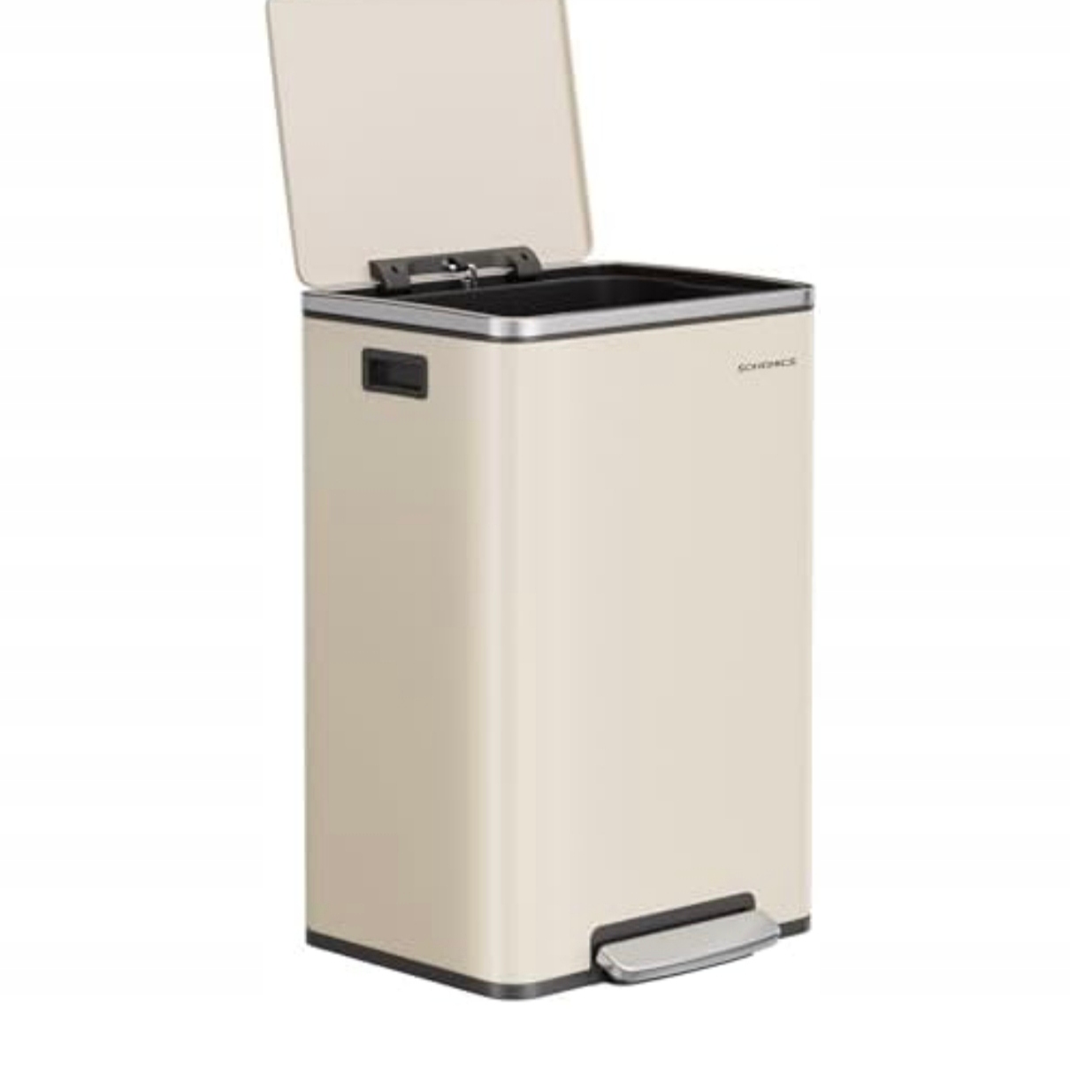 kosz na śmieci 50L, kremowy, cichy domyk