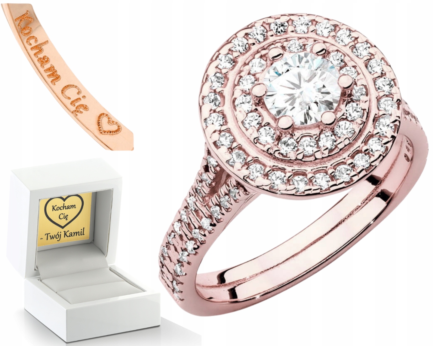 Prstýnek V Růžovém Zlatě Moderní Diamanty Lab Zlato 585 Dárek