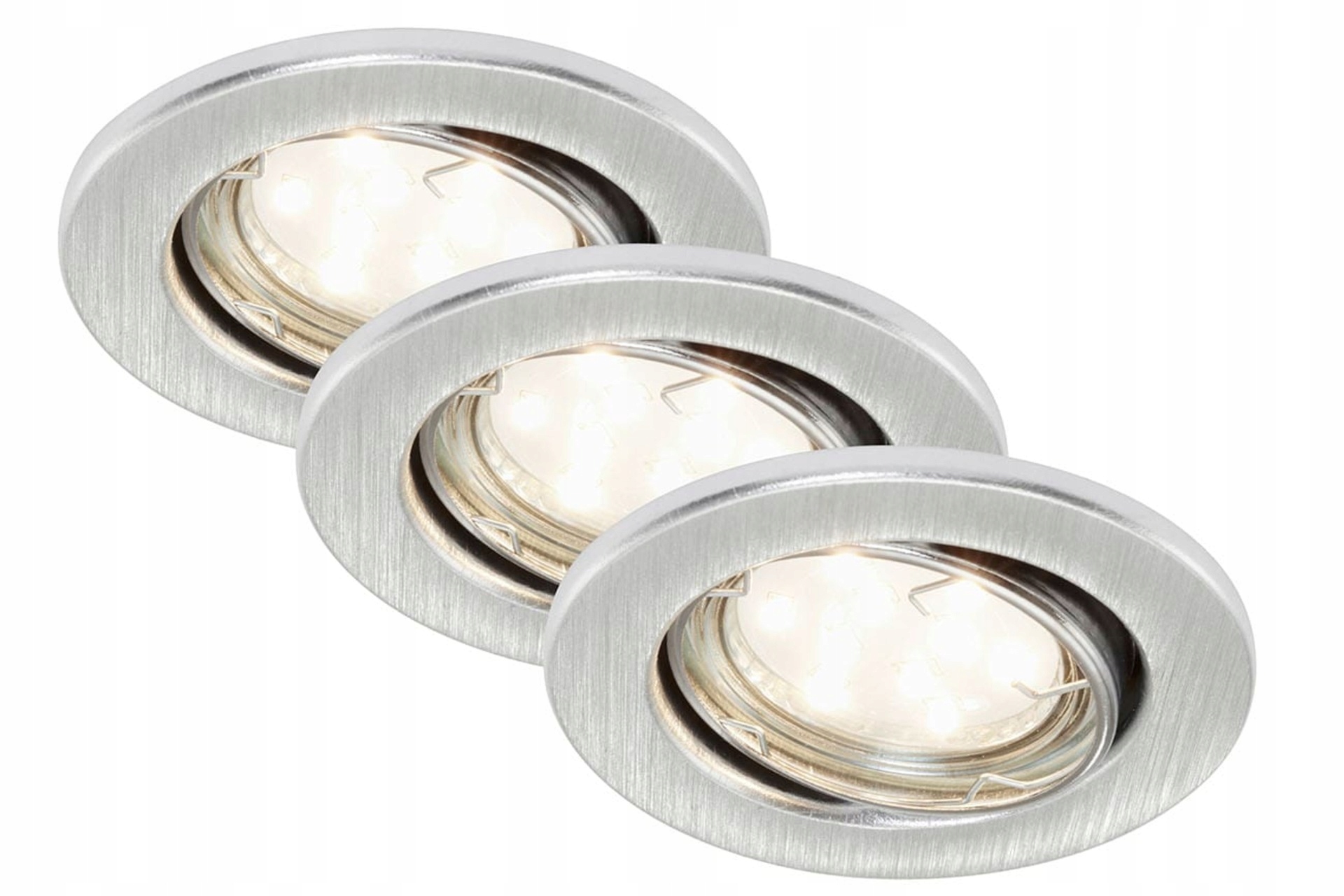 Sada 3 Led vestavných svítidel Briloner, 3W, hliník, naklápěcí, 8,6 cm
