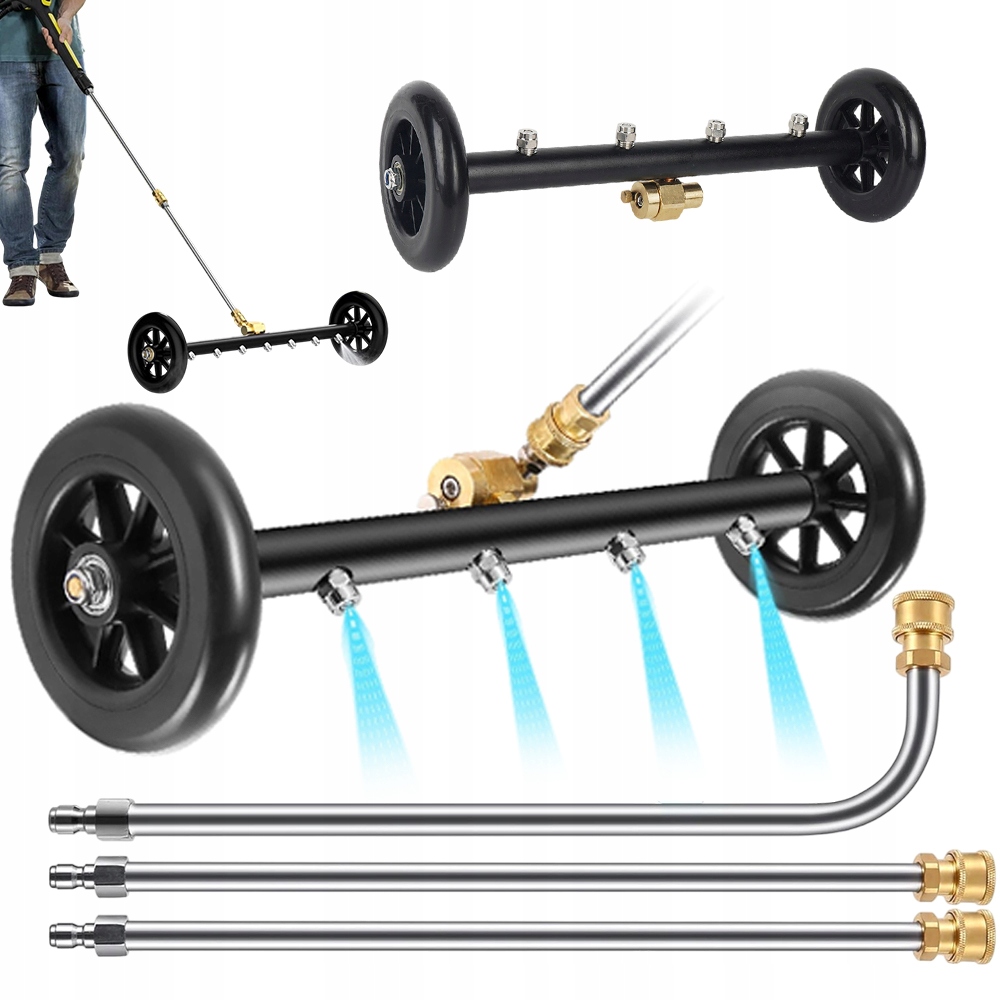 Vysokotlaký Mycí Vozík Otočný O 360° S Mosazným Konektorem