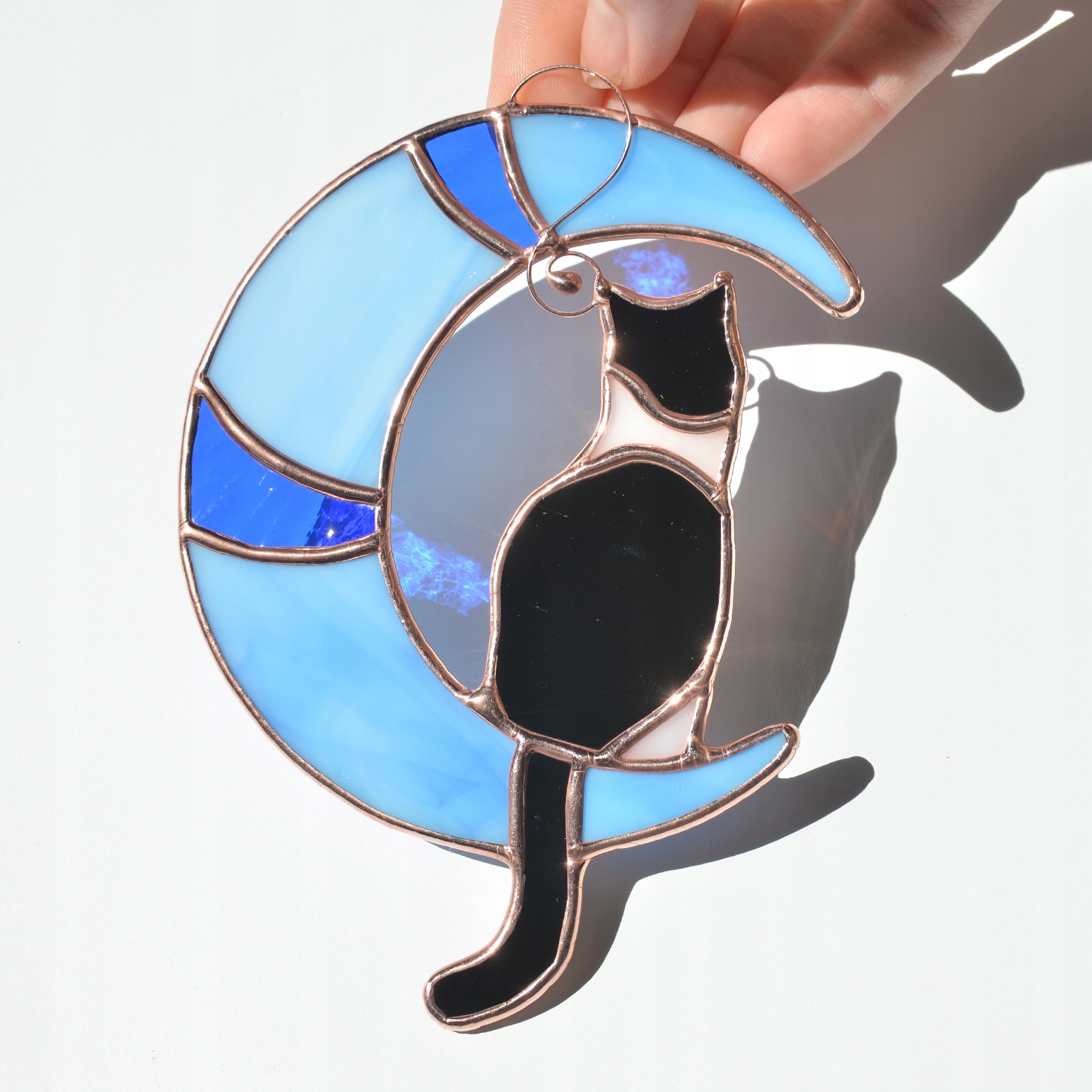 Dekorace ze skla Vitráž Přívěsek Kočička