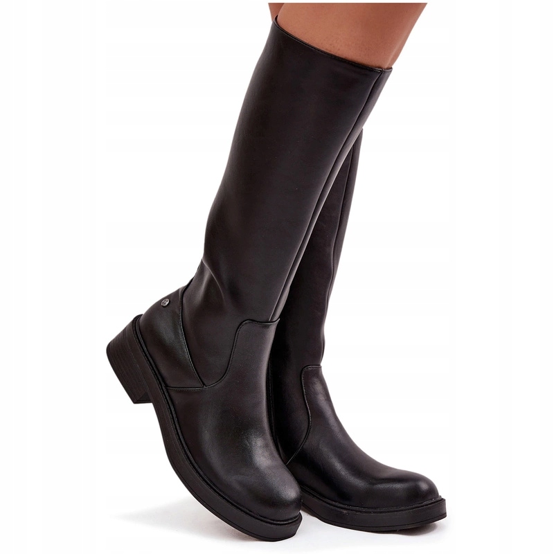 Dámské Kožené Zateplené Kozačky Na Zip Maciejka A7164-01 Černé 37