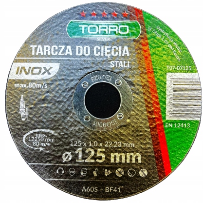 

Tarcza Do Cięcia Stali Metalu Inox 125 x 1mm