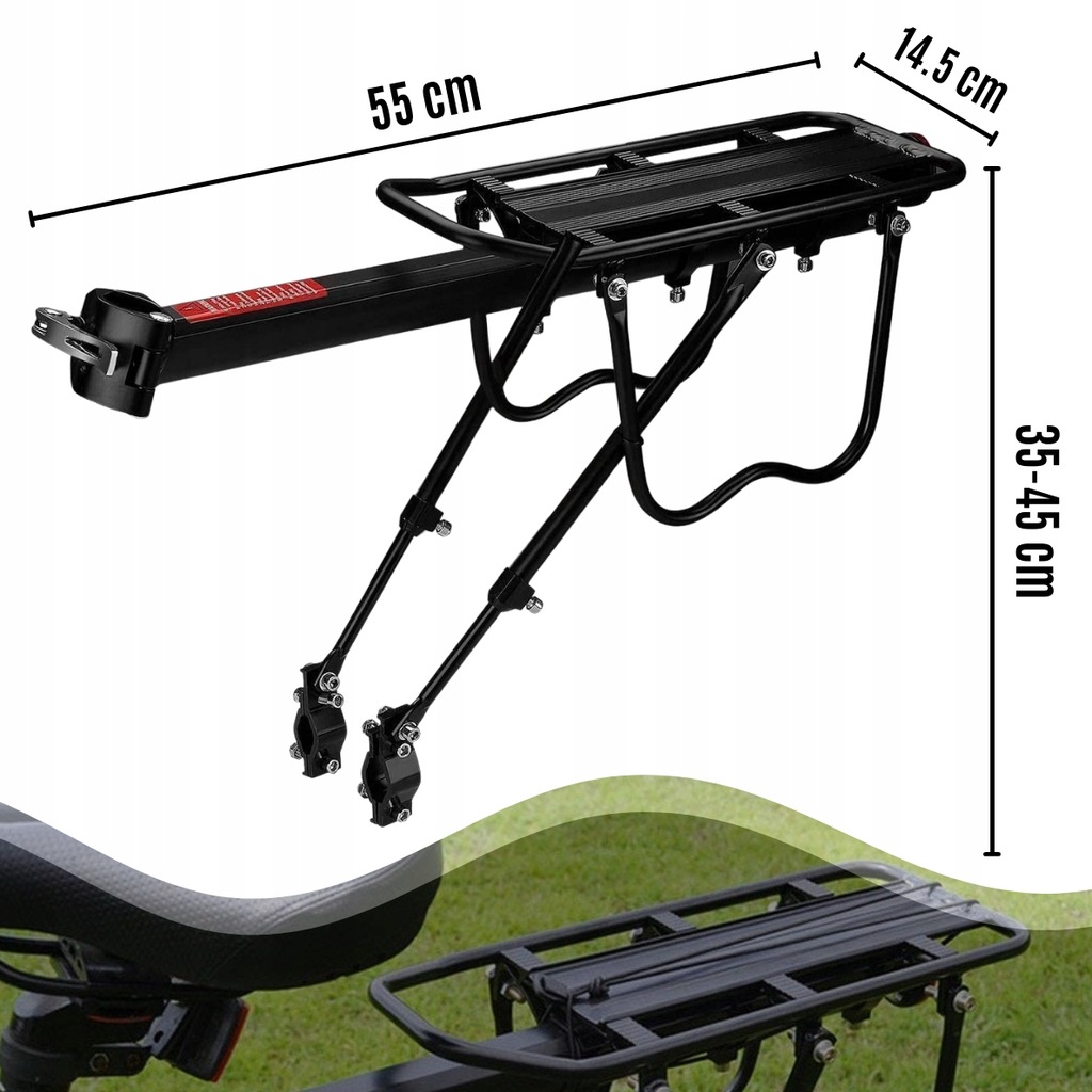 BAGAŻNIK ROWEROWY TYLNY DO ROWERU NA ZAKUPY ALUMINIUM UNIWERSALNY 50KG EAN (GTIN) 5902802920690