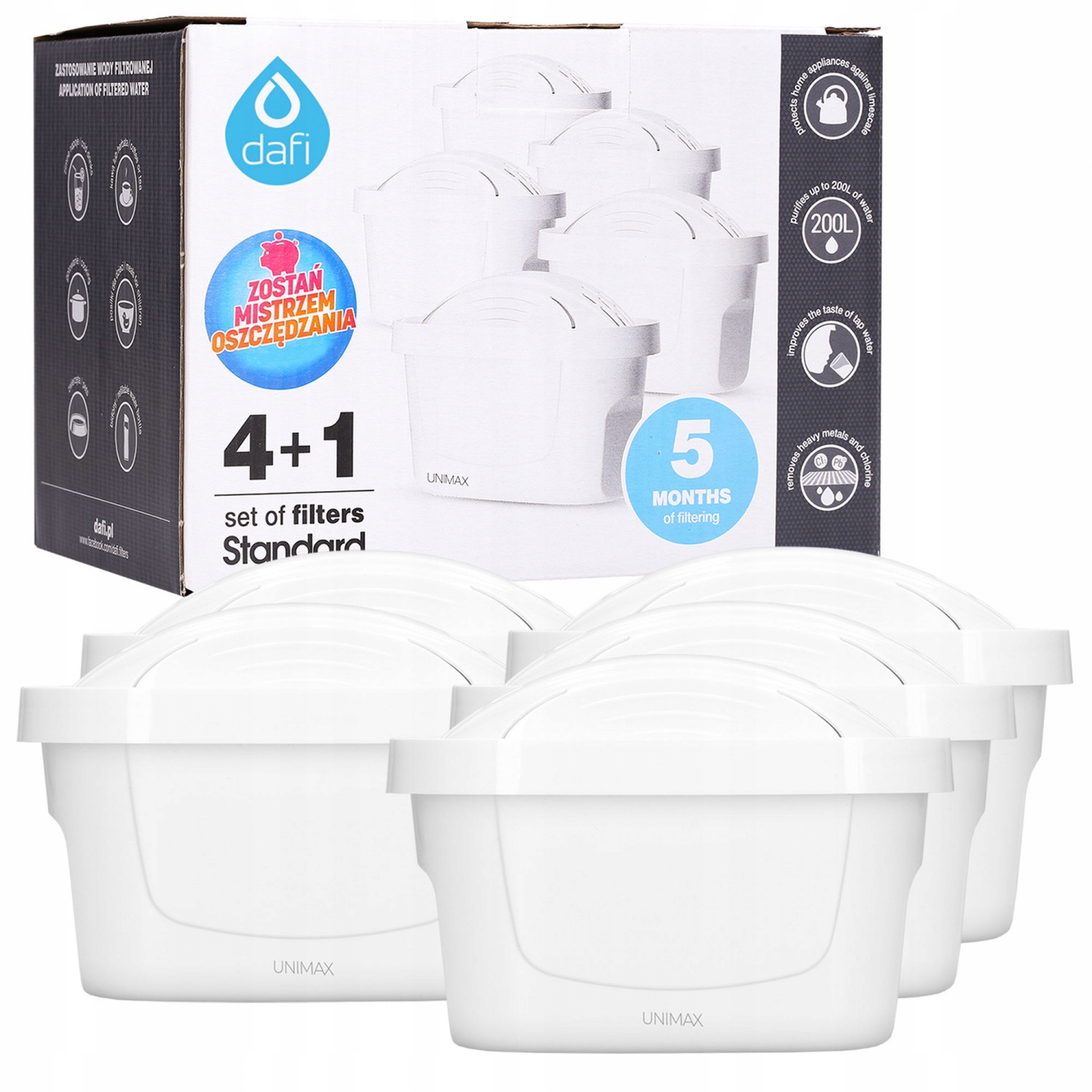 

5 Sztuk Unimax Filtr Wkład Do Dafi Brita Aquaphor