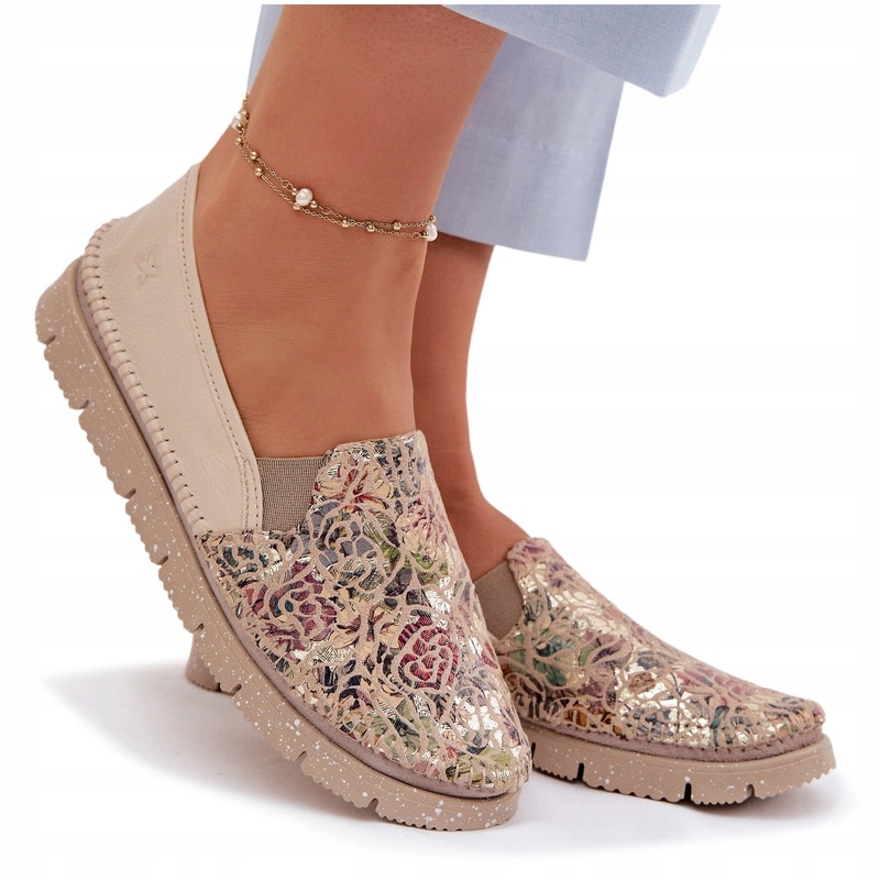 Kožené Polobotky Nazouvací Vzorované Maicejka 03512-67 Multicolor 36