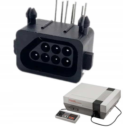 GNIAZDO ZŁĄCZE PORT KONTROLERA PADA DO KONSOLI NINTENDO NES 90 STOPNI 7PIN