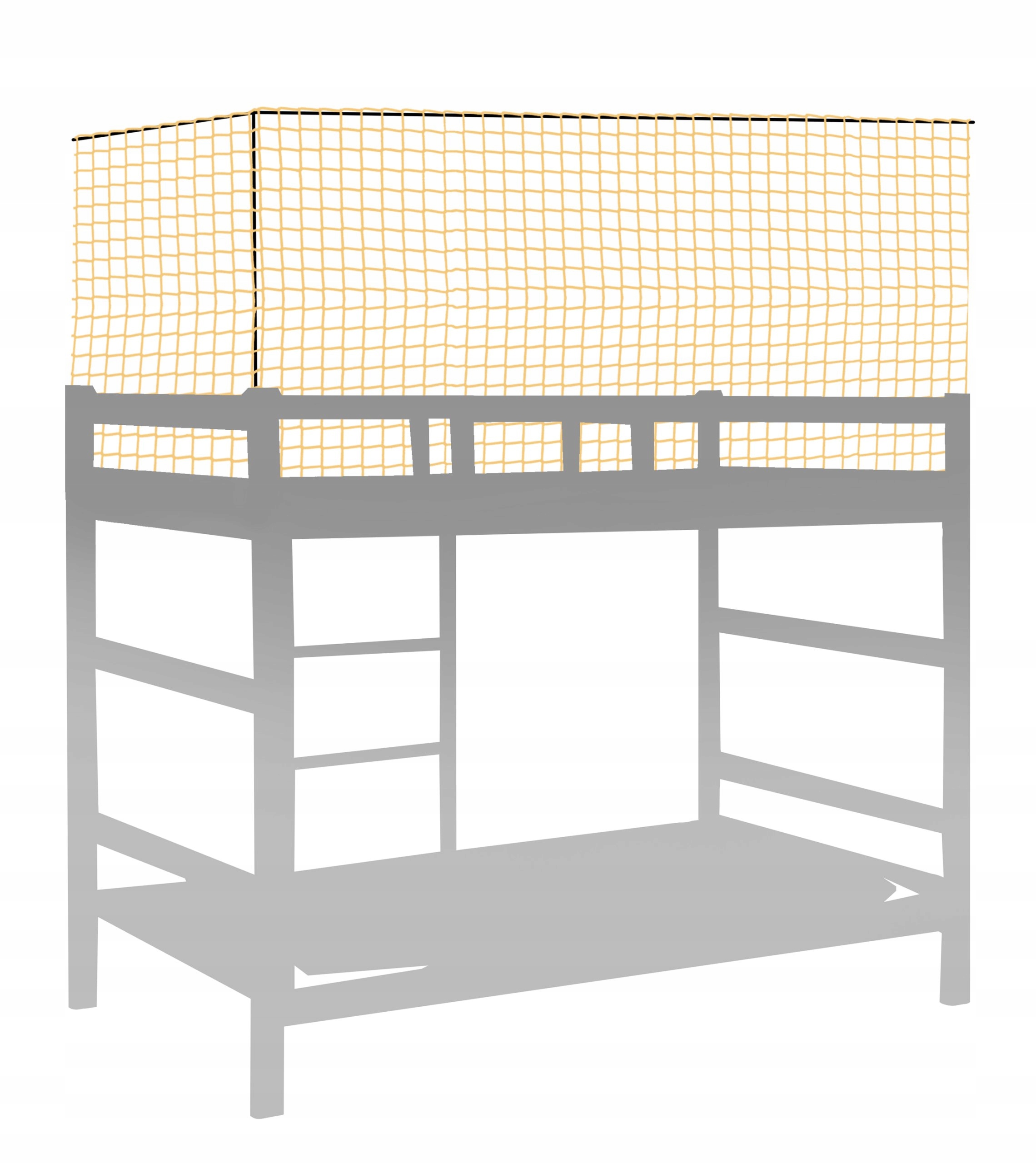 BEŻOWA SIATKA NA ŁÓŻECZKO PIĘTROWE DZIECI 85cm Szerokość produktu 85 cm