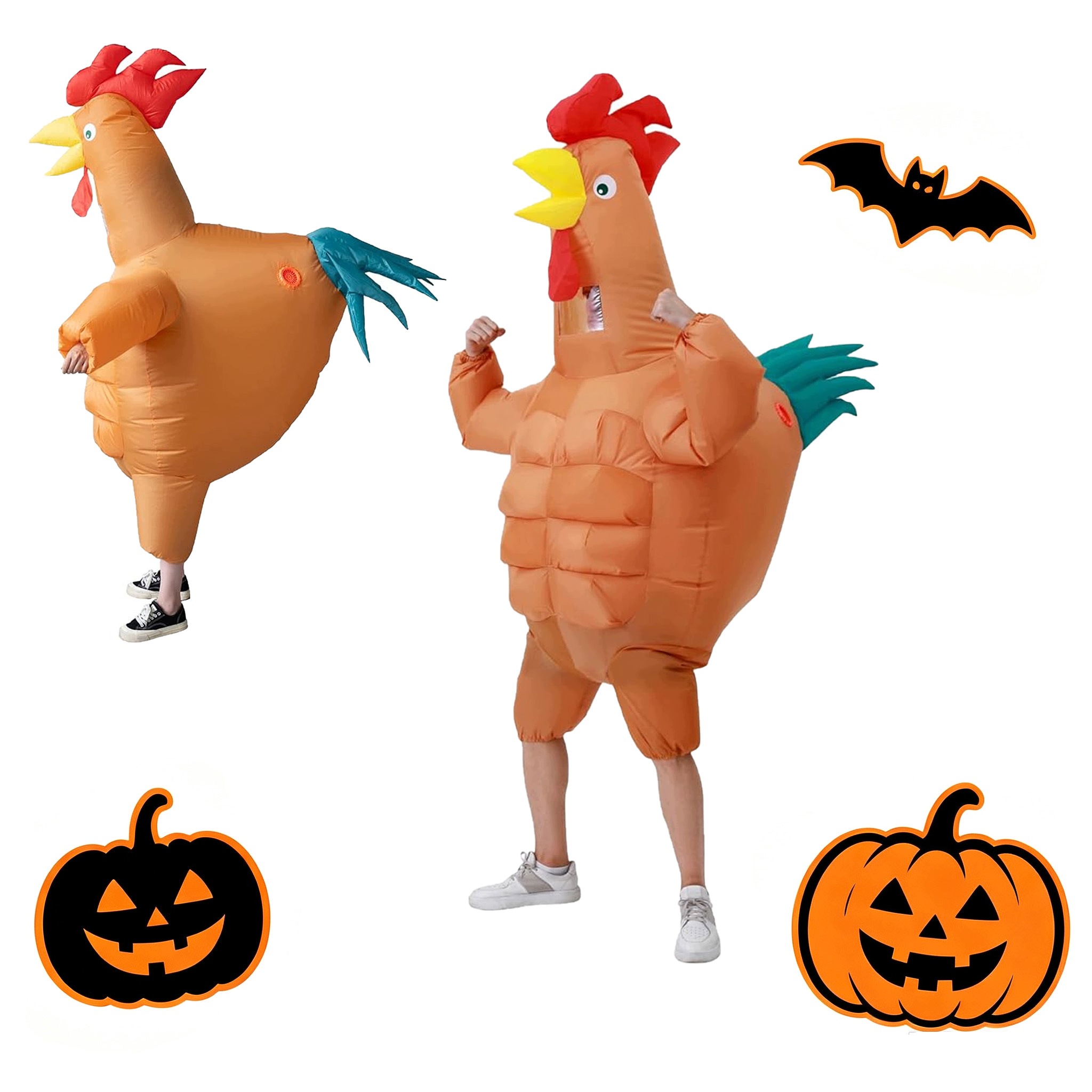 Nafukovací kostým kohouta Bedee pro dospělé s ventilátorem na Halloween