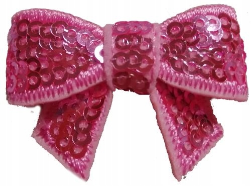 

Jasnoróżowe Cekinowe Kokardki 4 CM X 3CM Gumki